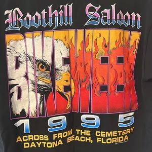 Vintage Boothill Saloon Daytona Beach Bike Week 1995 T-Shirt Short Sleeve Size L